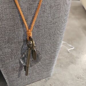 Brown Leather Key Necklace